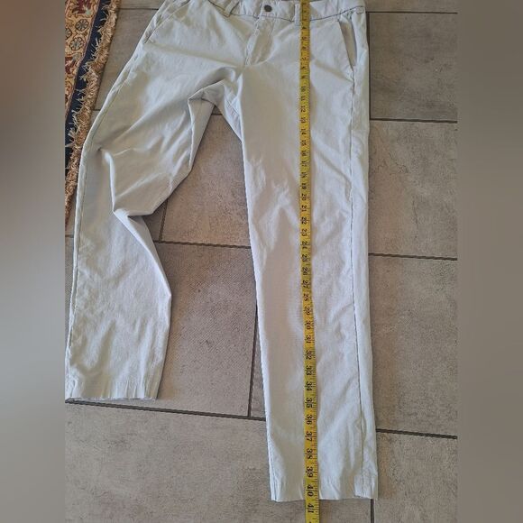 Lululemon Pant Slim Mens 34 Light Gray Chino Stretch Warpstreme - Picture 6 of 9